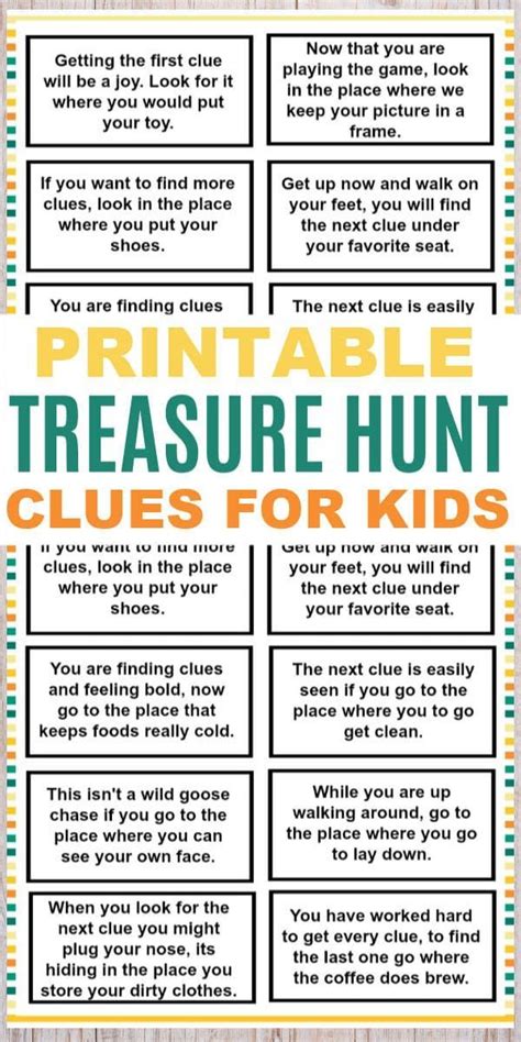 free printable treasure hunt riddles.